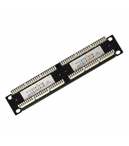 Патч-панель Rexant 10', 1U, 12 портов RJ-45, категория 5e, UTP неэкранированная,черная