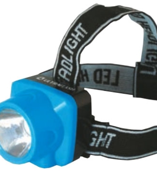Фонарь ULTRAFLASH LED5374фонарь налобн аккум 220В. голубой. 0.4 ВаттLED. 1 реж. пласт. бокс