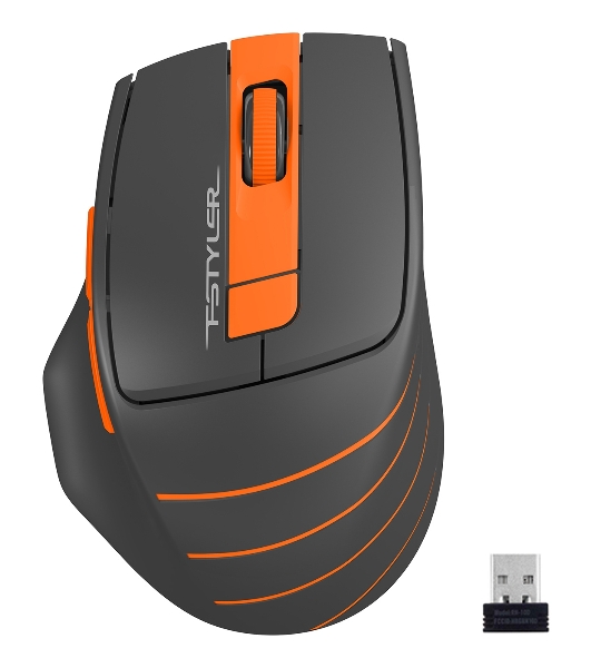 Мышь беспроводная A4Tech Fstyler FG30S серый/оранжевый, 2000 dpi, радиоканал, USB, кнопки - 6