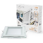 Светильник Glass кв 12W 900lm 3000K 220-240V IP20 монт Ø118х118 160x160x30 с дек стек LED, фото6