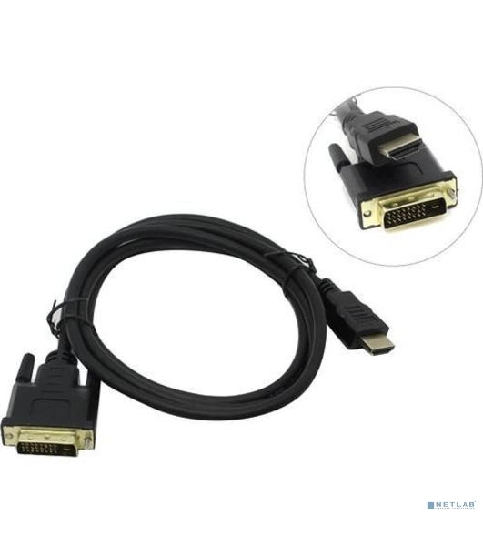 Кабель ExeGate EX284906RUS HDMI-DVI ExeGate EX-CC-HDMIM-DVIM-2.0 (19M/25M, dual link, 2м, 2 фильтра, позолоченные контакты)