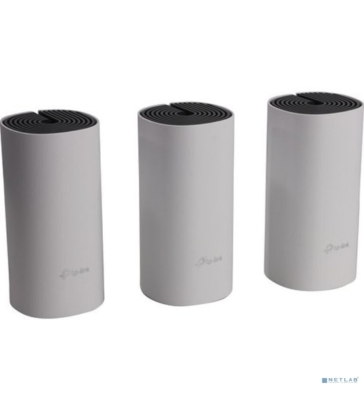 Домашняя Mesh Wi-Fi система TP-Link Deco E4 (3-Pack), 1167 Мбит/с (5 ГГц: до 867 Мбит/с + 2,4 ГГц: до 300 Мбит/с), 2 порта 100 Мбит/с, 2 встроенные антенны на каждом модуле Deco