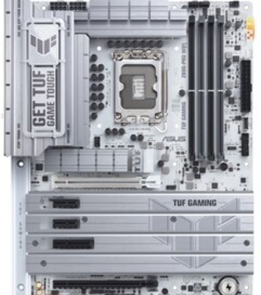 Материнская плата ASUS TUF GAMING Z890-PRO WIFI, LGA 1851, Intel Z890, 4xDDR5, 4xSATA, 4xM.2, 1xPCIe 5.0 x16, 1xPCIe 4.0 x4, 2xPCIe x1, 1xHDMI, 1xDP, 2xUSB-C Thunderbolt 4, 6xUSB-A 10Gbps, 1x 2.5Gb LAN, 5x3.5 мм, 7.1, ATX