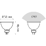 Лампа светодиодная Gauss 101505305 5Вт цок.: GU5.3 рефлек. 220B 6500K св. свеч. бел. хол. (упак.: 10 шт), фото2
