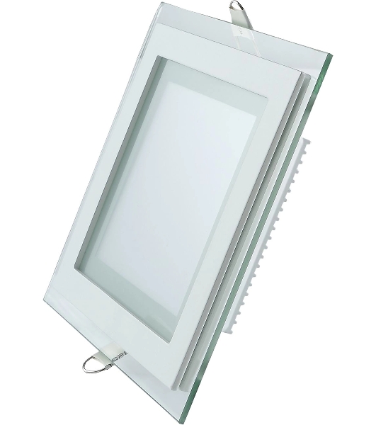Светильник Glass кв 12W 900lm 3000K 220-240V IP20 монт Ø118х118 160x160x30 с дек стек LED