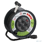Удлинитель силовой ЭРА RMx-4es-3x2.5-20m-IP44(KG) на метал. катушке с/з 4 гнезда 20 м КГ 3х2.5, фото 1