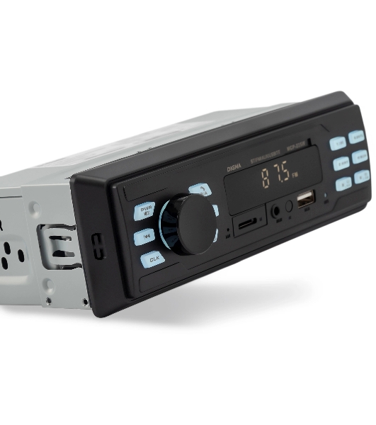 Автомагнитола Digma MCP-225W, 1 DIN, Bluetooth, USB Type-A, AUX