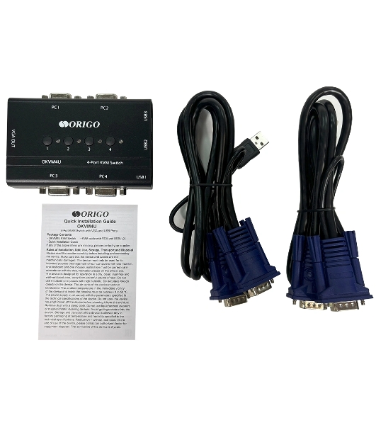 KVM-переключатель ORIGO OKVM4U/A1A, 4-портовый, с портами VGA и USB