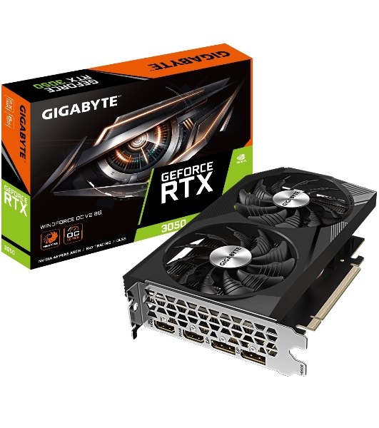 Видеокарта GIGABYTE NVIDIA GeForce RTX 3050 8Gb GDDR6 128bit 2xHDMI 2xDP