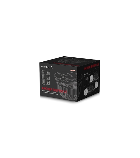 Кулер для процессора DEEPCOOL ARCHER BIGPRO V2 черный/синий, 120 мм, алюминий/медь, 2000 об/мин, 29.7 дБ, 4 pin, 125 Вт, 70 мм