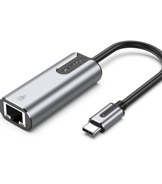Адаптер Vention USB-C to Gigabit Ethernet Adapter 0.15M Gray Aluminum Alloy Type