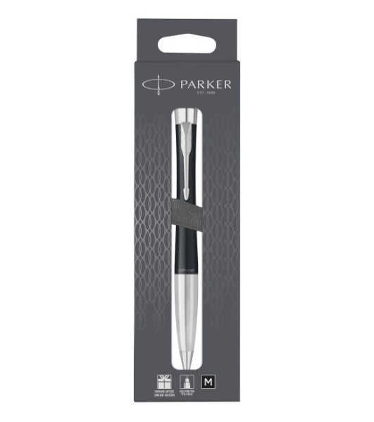 Ручка шариковая Parker Urban Core (CW2150858) Muted Black CT, M, черные чернила, подарочная коробка с европодвесом