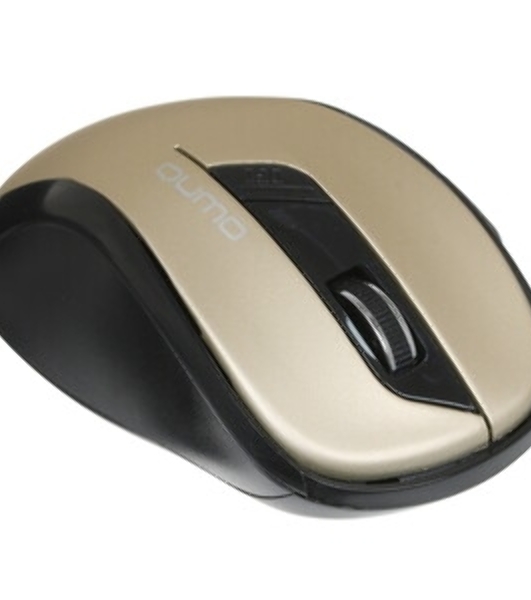 Мышь беспроводная Qumo Office Line M64 золотистый, 1600 dpi, радиоканал, USB, кнопки - 6