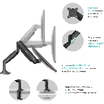 Кронштейн для мониторов ONKRON G100 белый 13'-32' макс.9кг настольный поворот и наклон верт.перемещ., фото10
