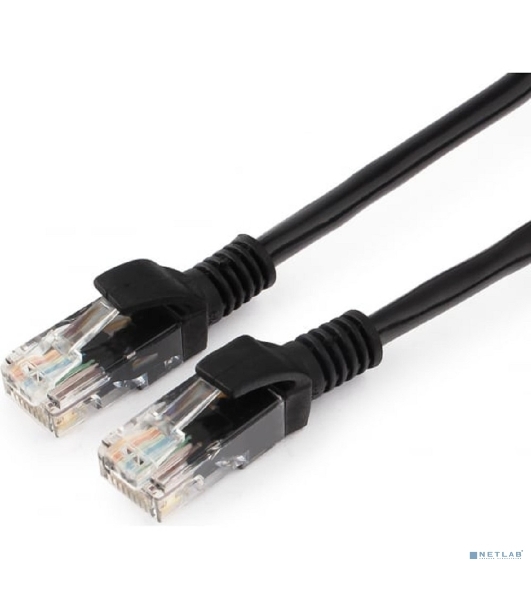 Патч-корд UTP Cablexpert PP12-1.5M/BK кат.5e, 1.5м, литой, многожильный черный