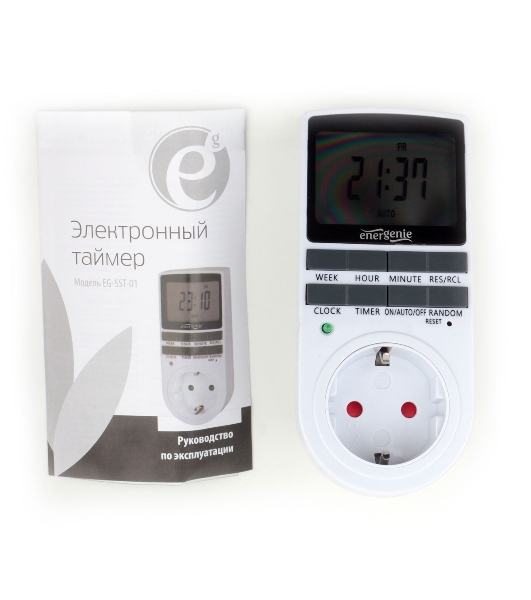 Таймер электрический Energenie EG-SST-01, LCD-дисплей 2,3″, белый