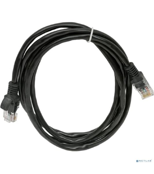 Патч-корд UTP Cablexpert PP12-1.5M/BK кат.5e, 1.5м, литой, многожильный черный