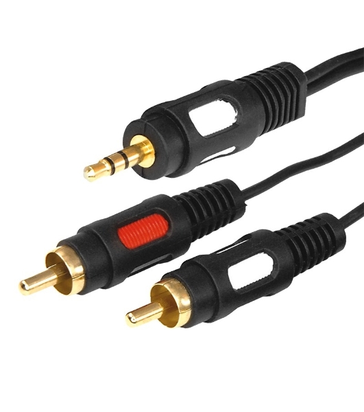 Шнур Rexant Стерео 3,5 м м - 2 RCA длина 3 мeтра (GOLD)