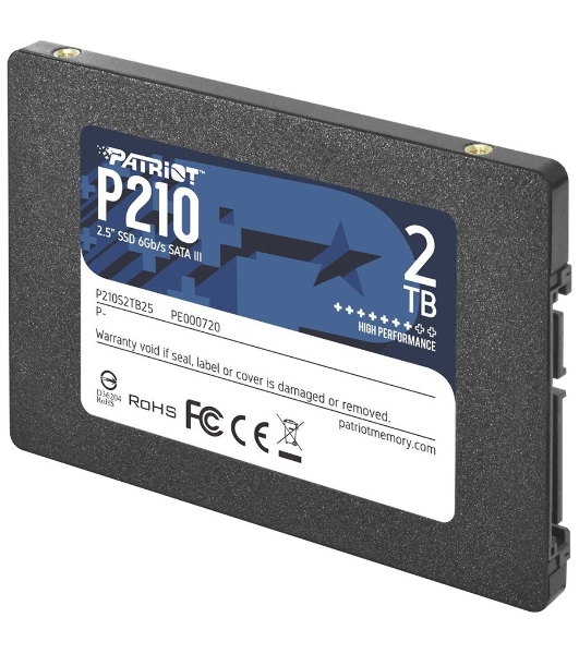 Накопитель SSD Patriot P210, 2Tb, SATA III, 2.5', R/W 520/430