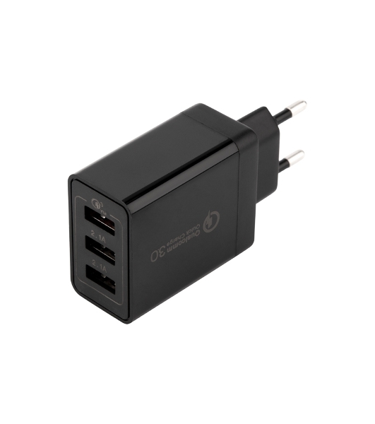 Сетевое зарядное устройство-переходник Rexant 3xUSB адаптер, 30W черный