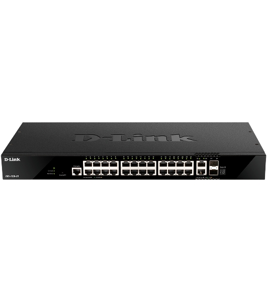 Коммутатор D-Link DGS-1520-28/A1A, 24×1 Гбит/с + 2×10 Гбит/с Base-T + 2×10 Гбит/с SFP+, управляемый
