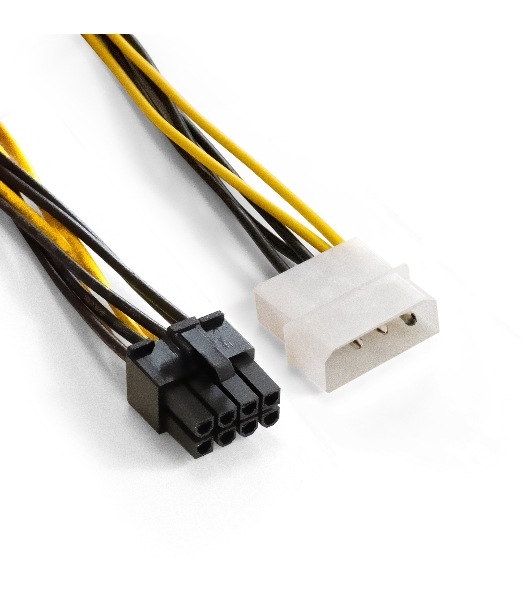 Переходник питания PCI-Express 8pin ExeGate EX-CC-PSU-62 (от 2х разъемов Molex (IDE) блока питания, 0,15м)
