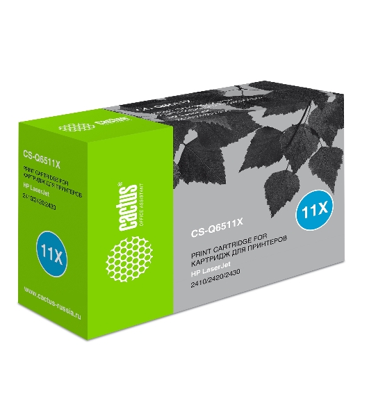 Картридж лазерный Cactus CS-Q6511X черный (12000 стр.) для HP LaserJet 2410/2420/2420DN/2430