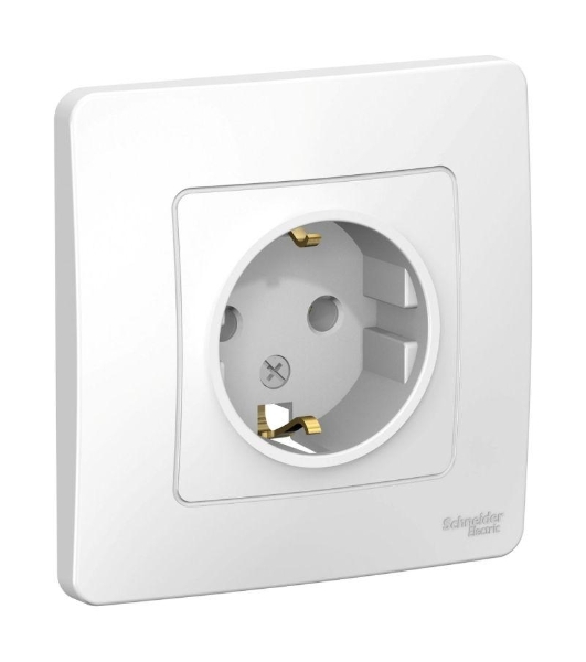 Розетка СП Blanca 16А 250В без шторок с заземл. бел. SchE BLNRS001011