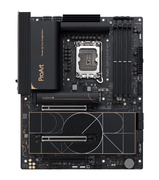 Материнская плата ASUS ProArt Z890-CREATOR WIFI, LGA 1851, Intel Z890, 4xDDR5, 4xSATA, 5xM.2, 2xPCIe 5.0 x16, 1xPCIe 4.0 x16, 1xHDMI, 1xDP, 1x 10Gb LAN, 1x 2.5Gb LAN, 2xUSB-C 10Gbps, 6xUSB-A 10Gbps, 1xUSB-A 2.0, 7.1, ATX