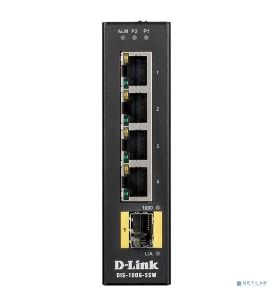Коммутатор D-Link DIS-100G-5SW/A1A, 4×1 Гбит/с + 1×1 Гбит/с SFP, неуправляемый