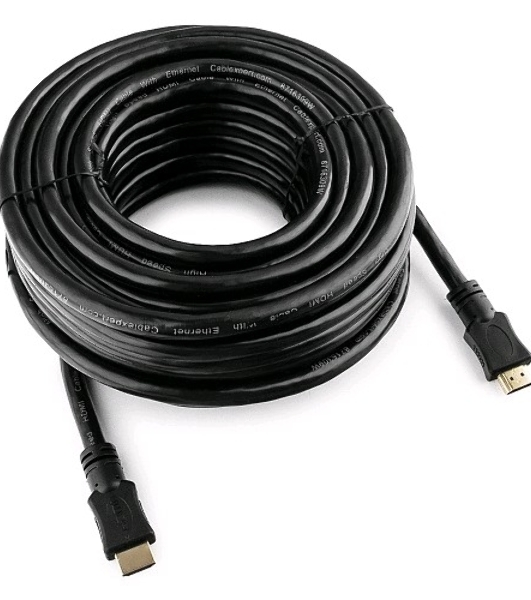 Кабель Cablexpert HDMI CC-HDMI4-15M, 19M/19M, v2.0, медь, позол.разъемы, экран, 15м, черный, пакет