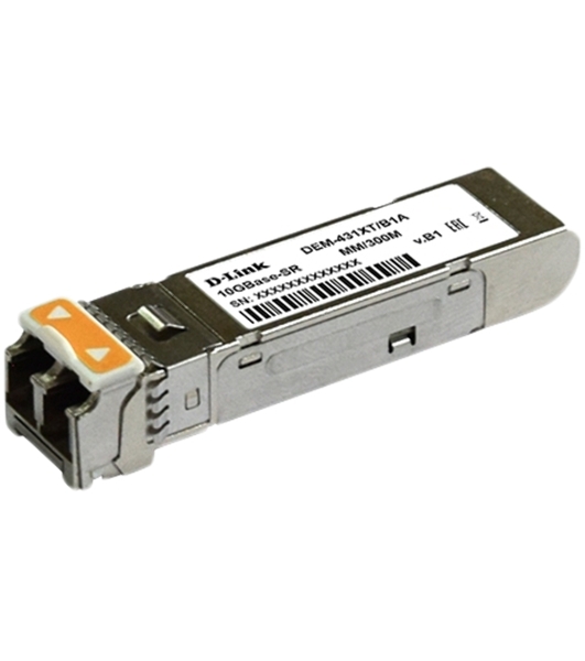 Трансивер D-Link 431XT/B1A, SFP+ Transceiver with 1 10GBase-SR port.Up to 300m, multi-mode Fiber, Duplex LC connector, Transmitting and Receiving wavelength: 850nm, 3.3V power