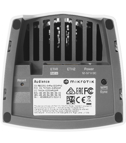 Точка доступа MikroTik Audience Mesh, 3 диапазона, 802.11ac(RBD25G-5HPacQD2HPnD)