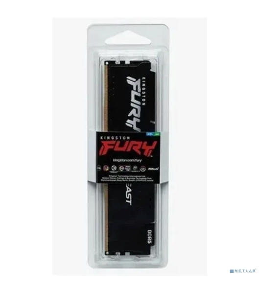 Оперативная память Kingston Fury Beast, DDR5, 32GB (1x32GB), 6000MHz, CL30, DIMM, с радиатором, черный