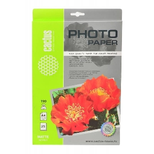 Фотобумага Cactus CS-MA419025 матовая A4 190 г/м2 25 листов