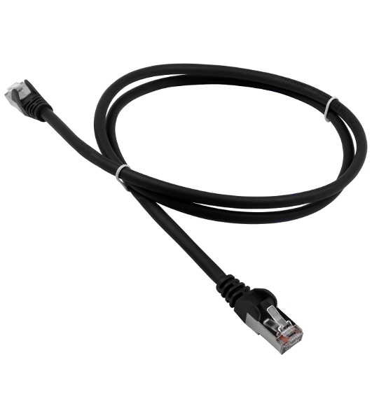 Патч-корд LANMASTER LSZH FTP кат.5e, 1.0 м, черный
