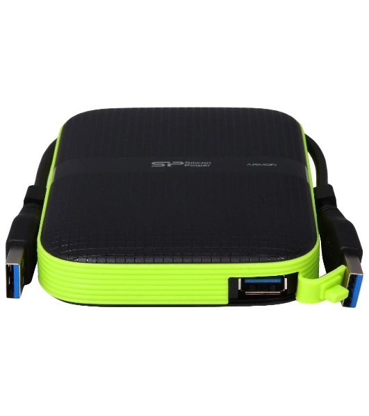 Внешний HDD 2.5' Silicon Power Armor A60, 1TB, USB 3.2 Gen 1 Type-A, 5400 rpm, черно-лаймовый