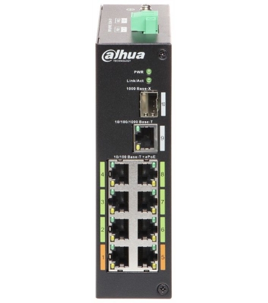 Коммутатор Dahua DH-LR2110-8ET-120 8-портовый ePoE