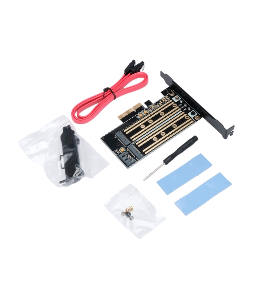 Адаптер Gembird для двух SSD M.2 (NVMe+SATA) в разъем PCI-e MF-PCIE-NVME-SATA, коробка