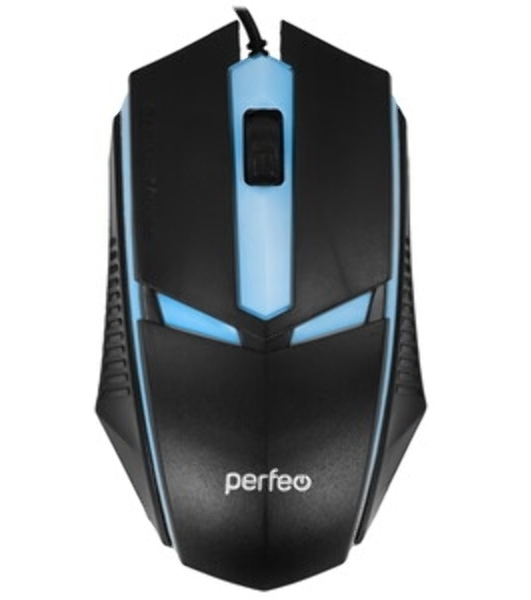 Мышь проводная оптическая Perfeo 'FACE', 3 кн, USB, черный, GAME DESIGN, 7 цв. подсветка, 1000 DPI