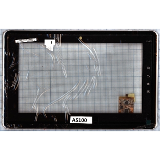 Сенсорное стекло (тачскрин) для Toshiba Folio 100, черное с рамкой