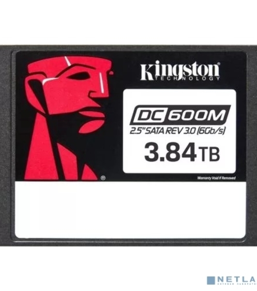 Накопитель SSD Kingston SSD DC600M, 3840Gb, SATA III, 2.5', R/W 560/530