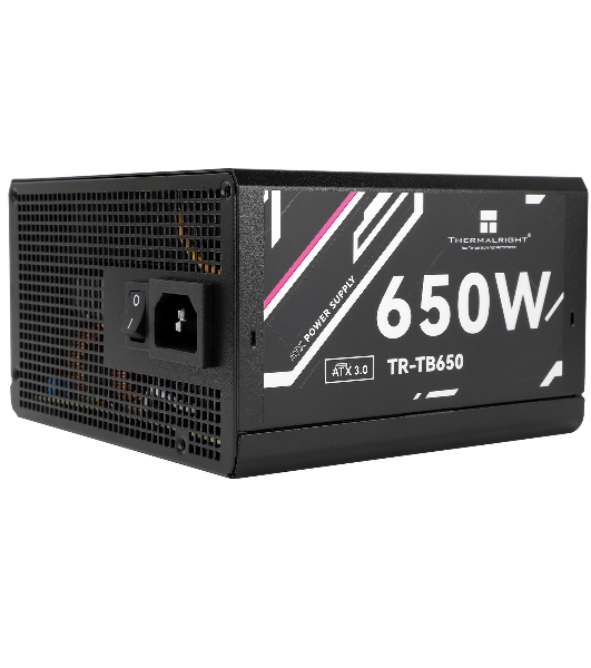 Блок питания Thermalright, 650W 80+ Bronze (ATX, 3.0, Full modular, 1x24(20+4)pin, 2xCPU 8(4+4)pin, 4xPCIe*2 8(6+2)pin, 3xSATA3, 3xMOLEX4pin, Active, 120x120мм, 150x140x86mm, APFC, черный)