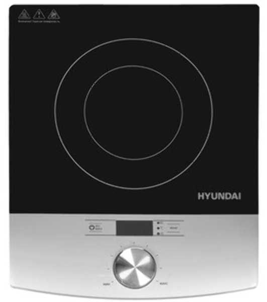 Плита настольная электрическая Hyundai HYC-0102 серебристый/черный стеклокерамика