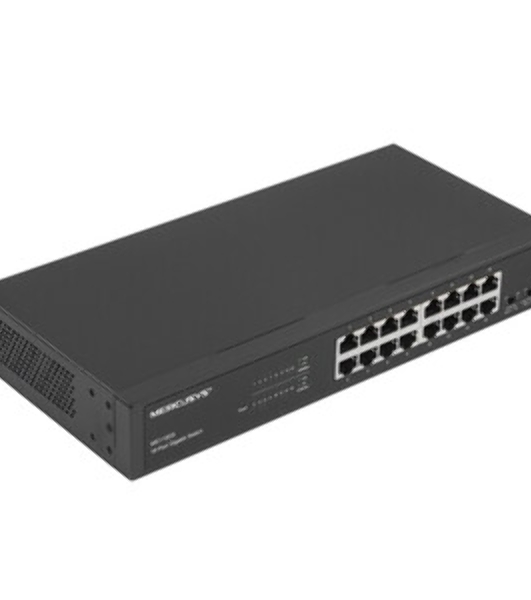 Коммутатор Mercusys MS116GS с 16 гигабитными портами для размещения на столе или в стойке
