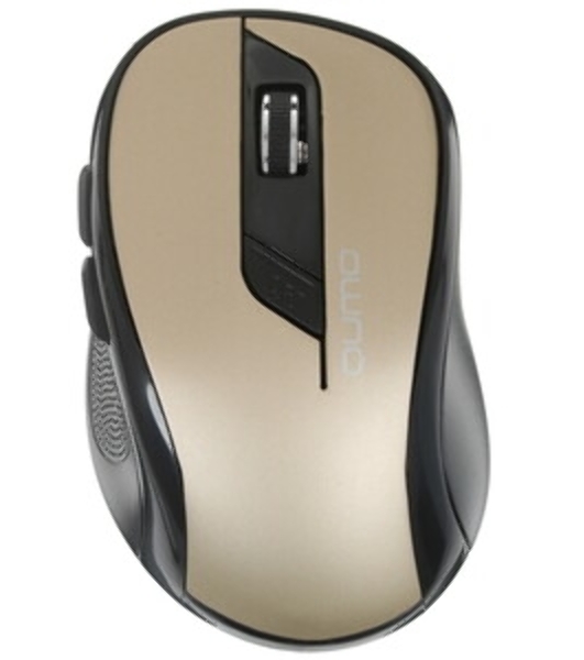 Мышь беспроводная Qumo Office Line M64 золотистый, 1600 dpi, радиоканал, USB, кнопки - 6