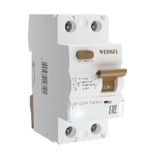 Устройство защитного отключения Werkel 1P+N  40 А  100 mA  AC 6 kA W812P404