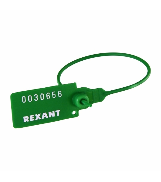 Пломба пластиковая номерная Rexant 220 мм зеленая