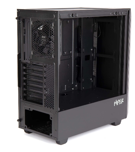 Компьютерный корпус Hiper PB81 черный без БП ATX 3x120мм 2xUSB2.0 2xUSB3.0 audio bott PSU