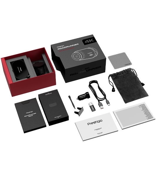 Видеорегистратор Prestigio RoadRunner 480W, 3840x2160, 3', Wi-Fi, G-сенсор, датчик движения